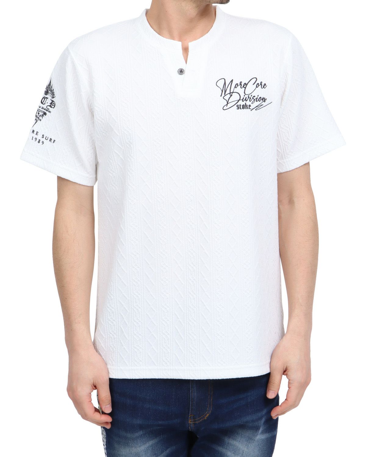 ホワイト：180cm67kg(Lサイズ着用)