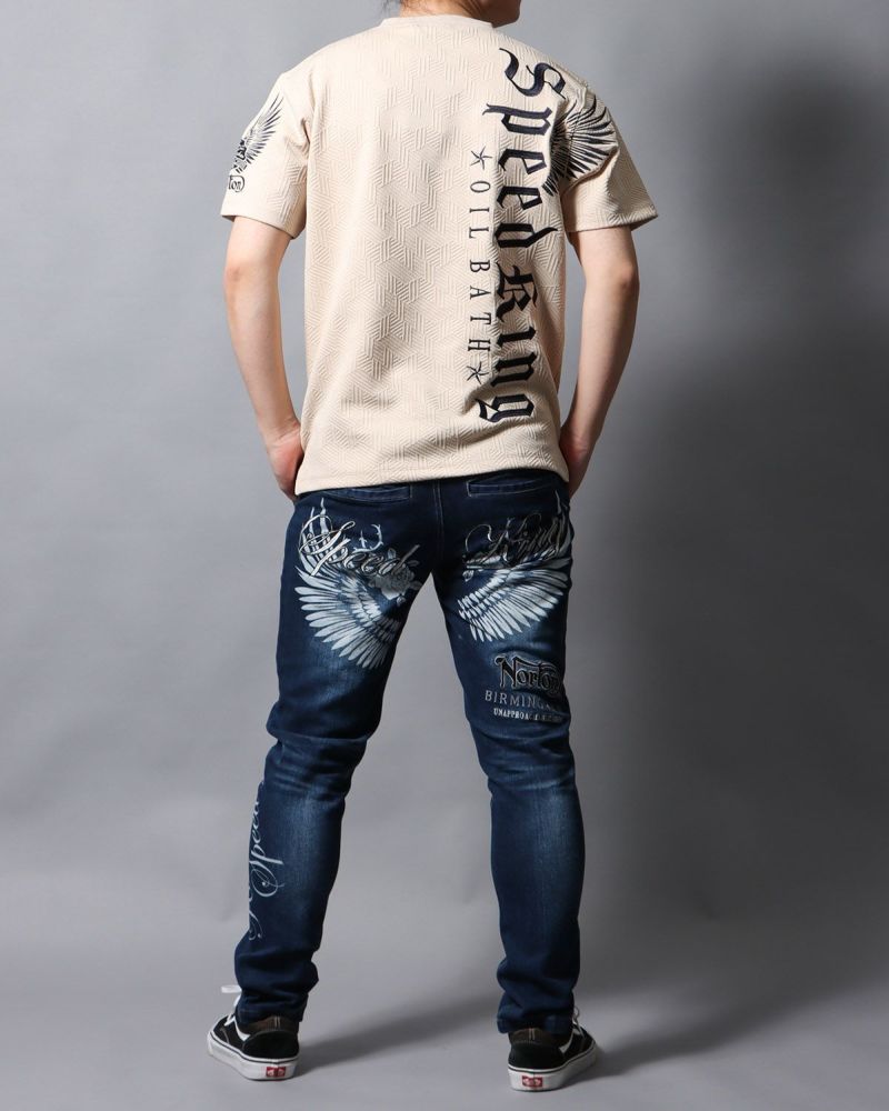 ベージュ：178cm/75kg(Lサイズ着用)