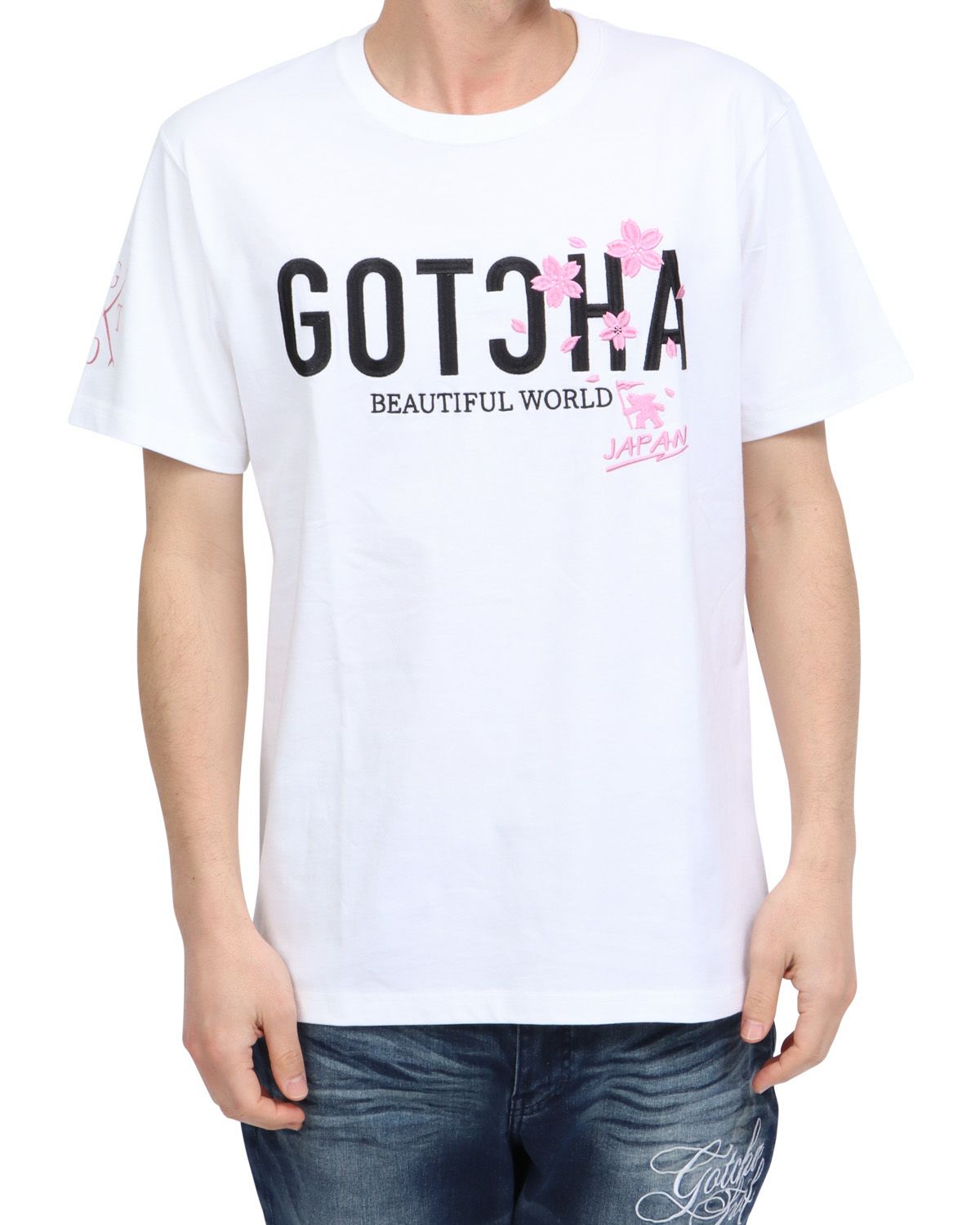 ホワイト：180cm67kg(Lサイズ着用)