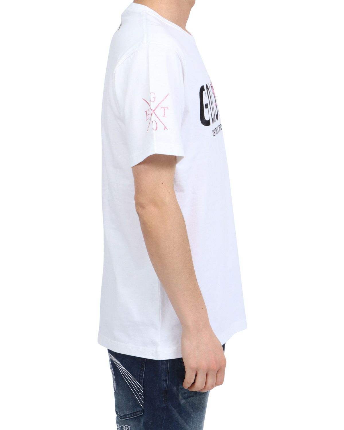 ホワイト：180cm67kg(Lサイズ着用)