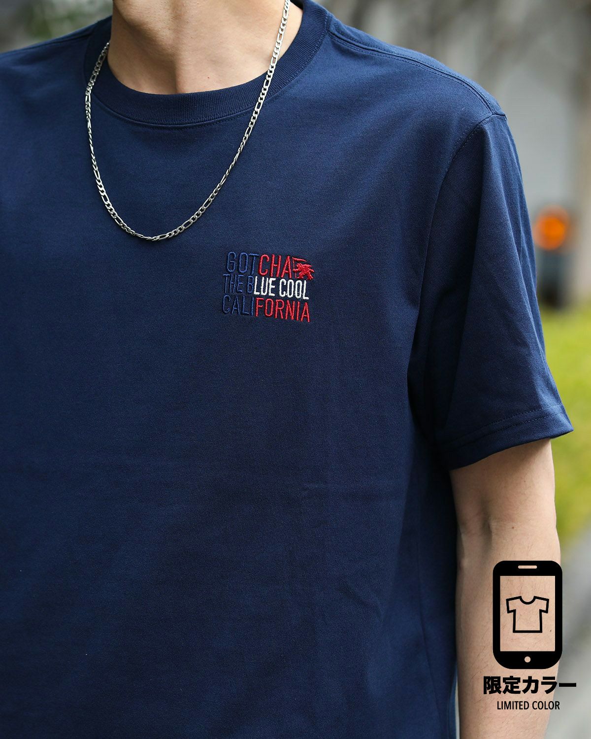 ネイビー：180cm67kg(Lサイズ着用)