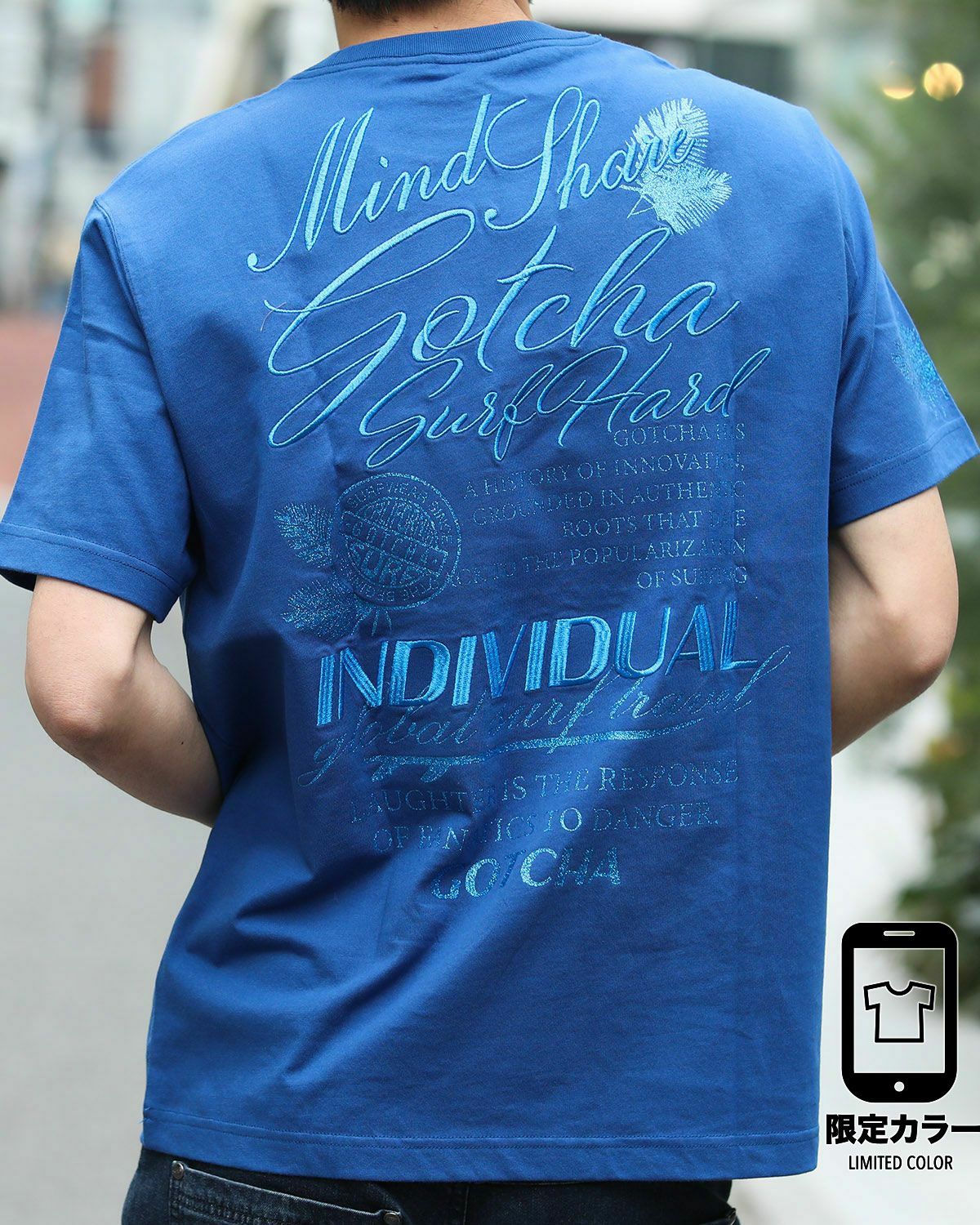 ブルー：180cm67kg(Lサイズ着用)