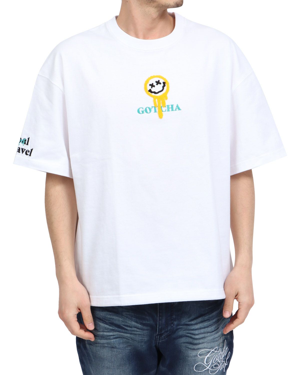 ホワイト：180cm67kg(Lサイズ着用)