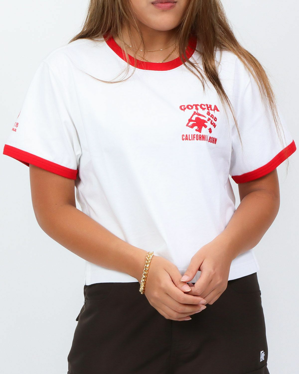 ホワイト：167cm(Lサイズ着用)