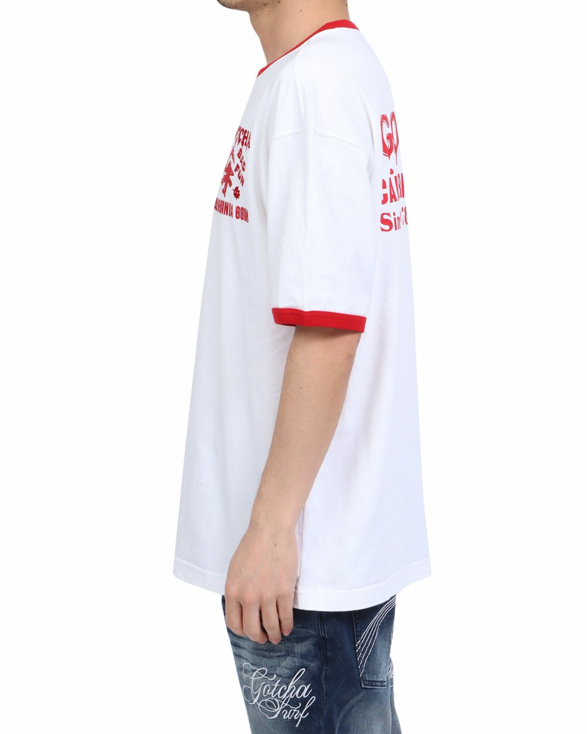 ホワイト：180cm67kg(Lサイズ着用)