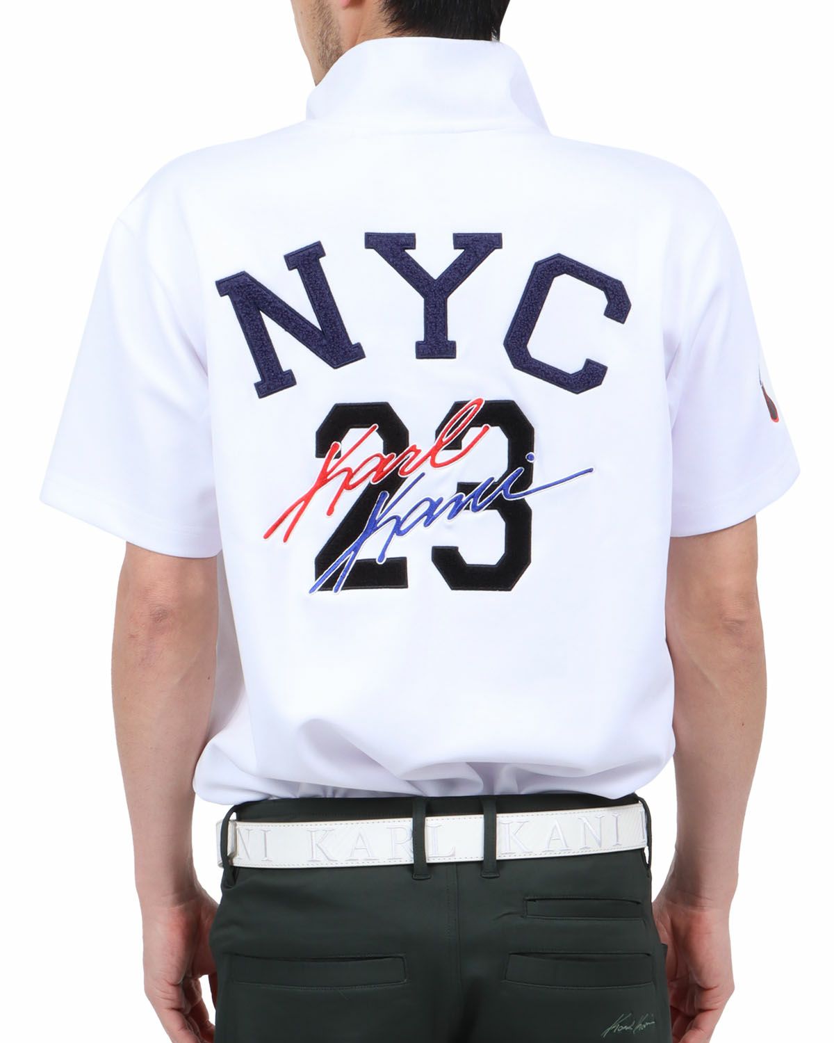 ホワイト：180cm67kg(Lサイズ着用)