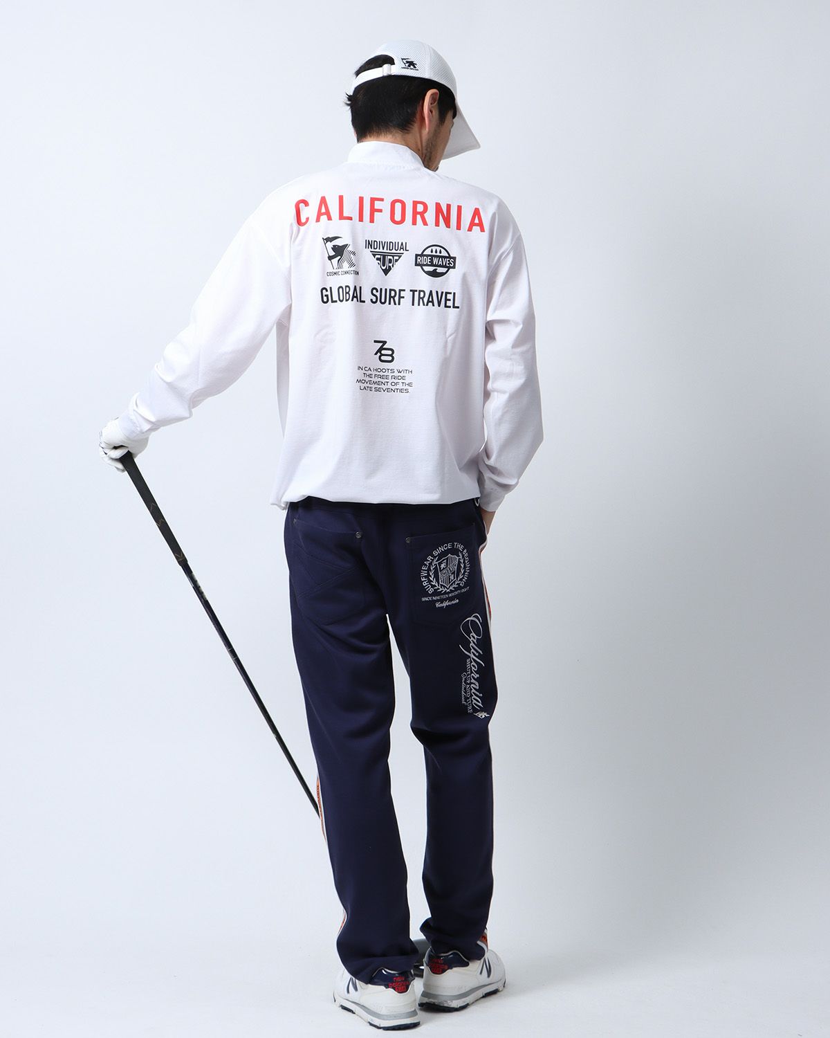 ホワイト：180cm67kg(Lサイズ着用)