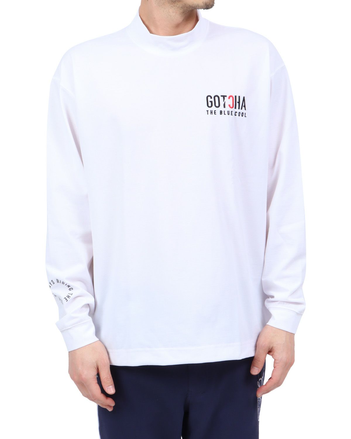 ホワイト：180cm67kg(Lサイズ着用)