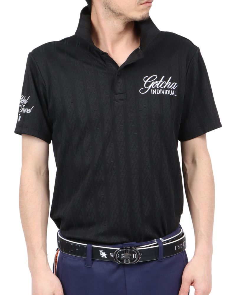 GOTCHA GOLF] ドライ ジャカード ケーブル柄 ポロシャツ | PEET
