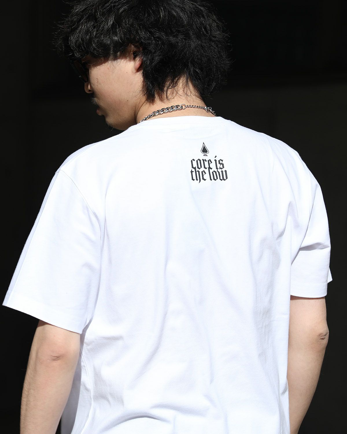 ホワイト:173cm/63kg(Lサイズ着用)