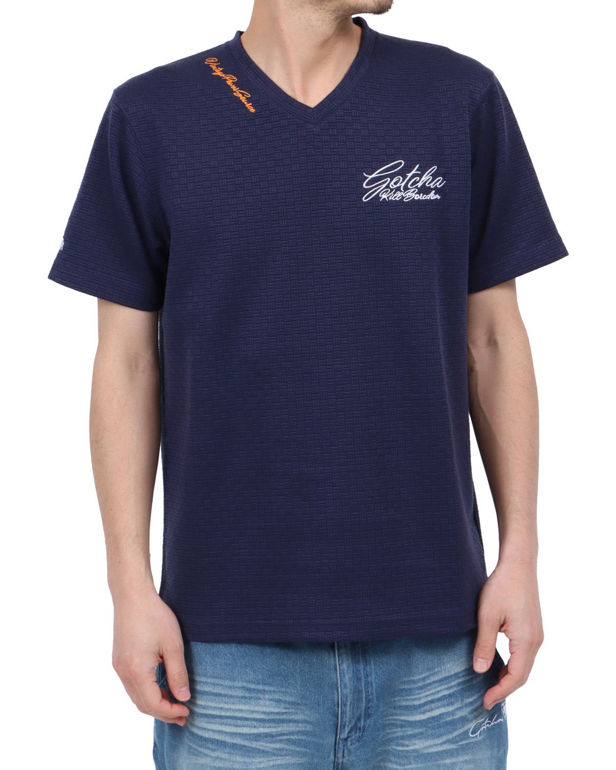 ネイビー：180cm67kg(Lサイズ着用)