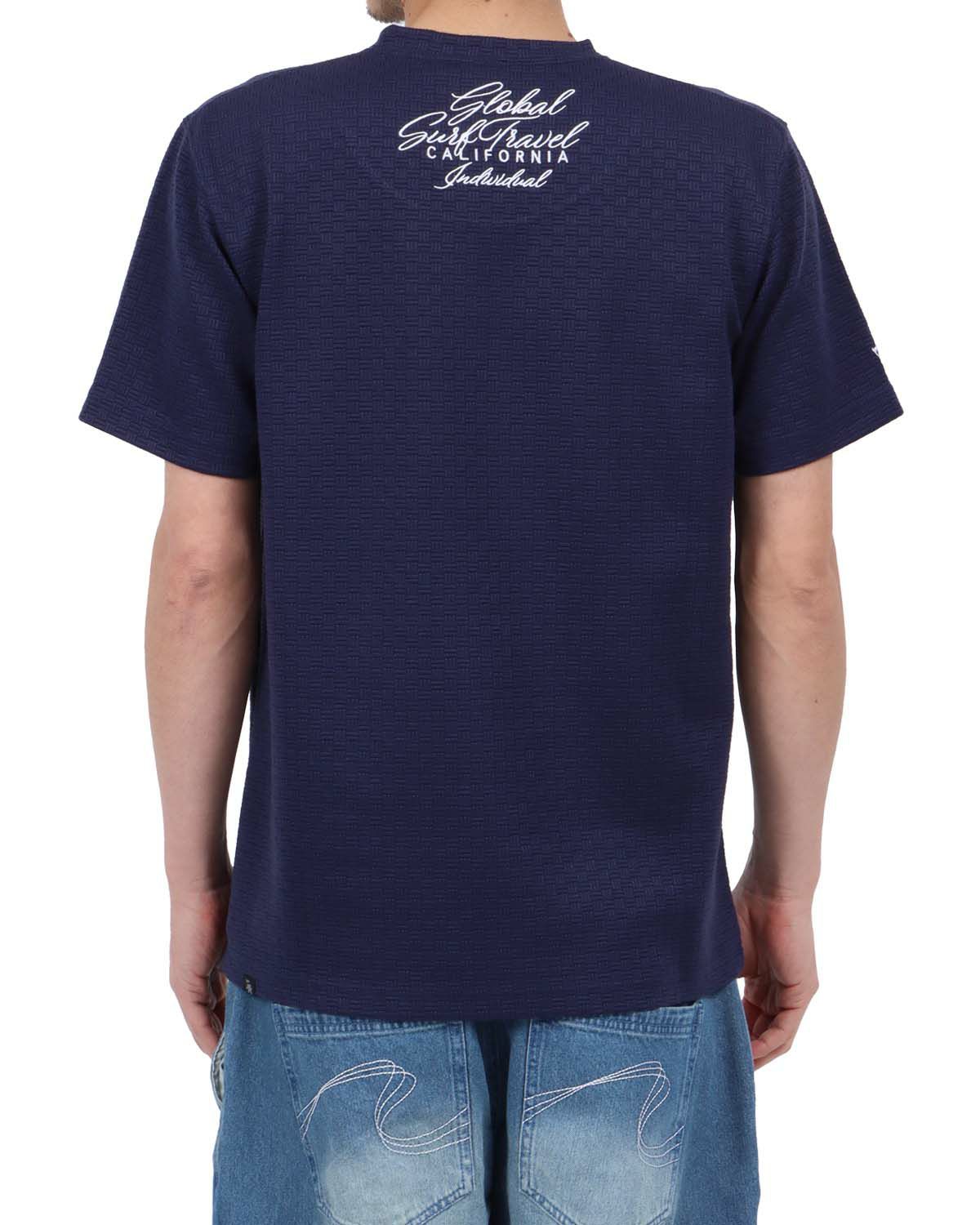 ネイビー：180cm67kg(Lサイズ着用)