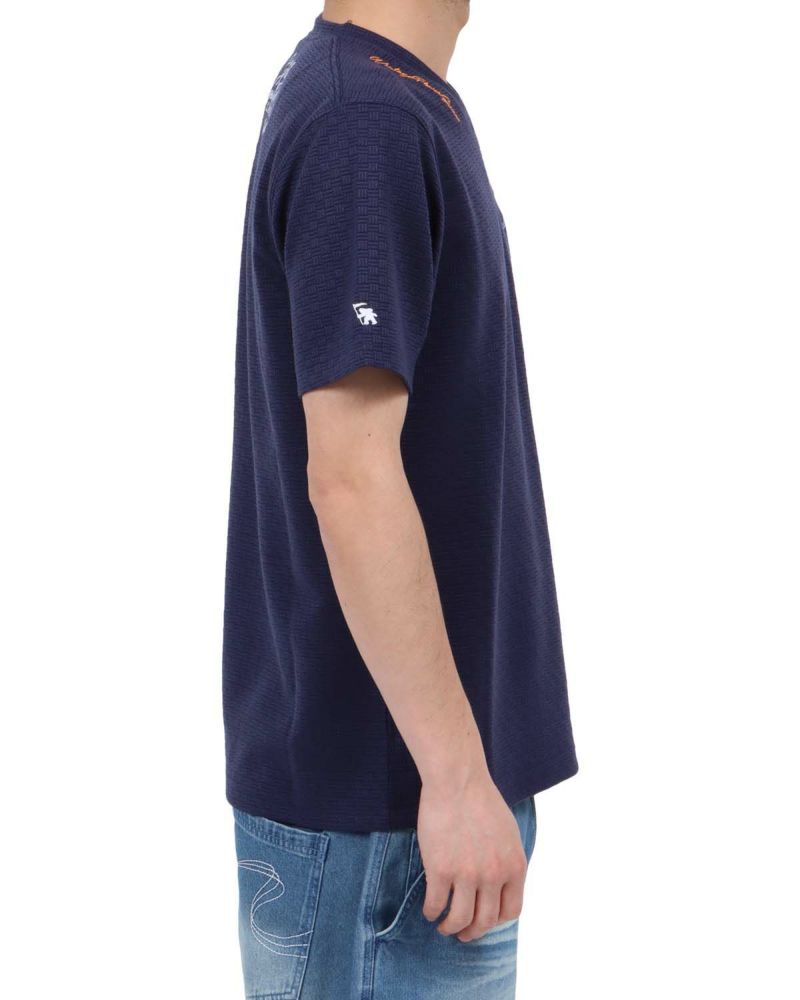 ネイビー：180cm67kg(Lサイズ着用)