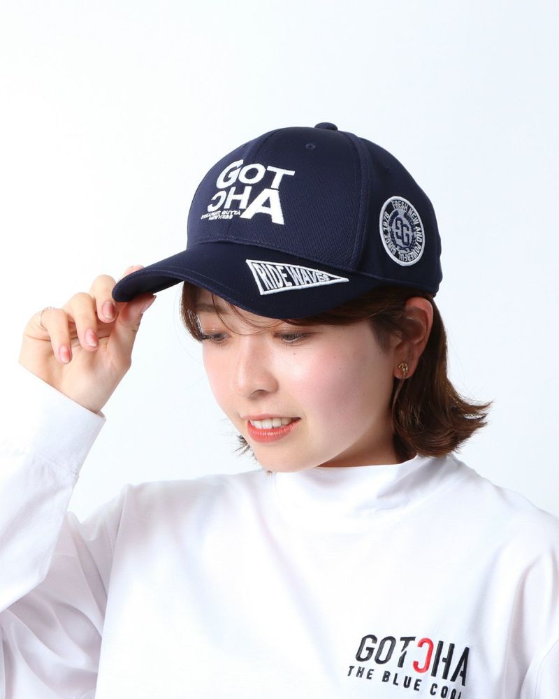 GOTCHA GOLF] ハニカムメッシュ ベーシック ロゴ 刺繍 キャップ