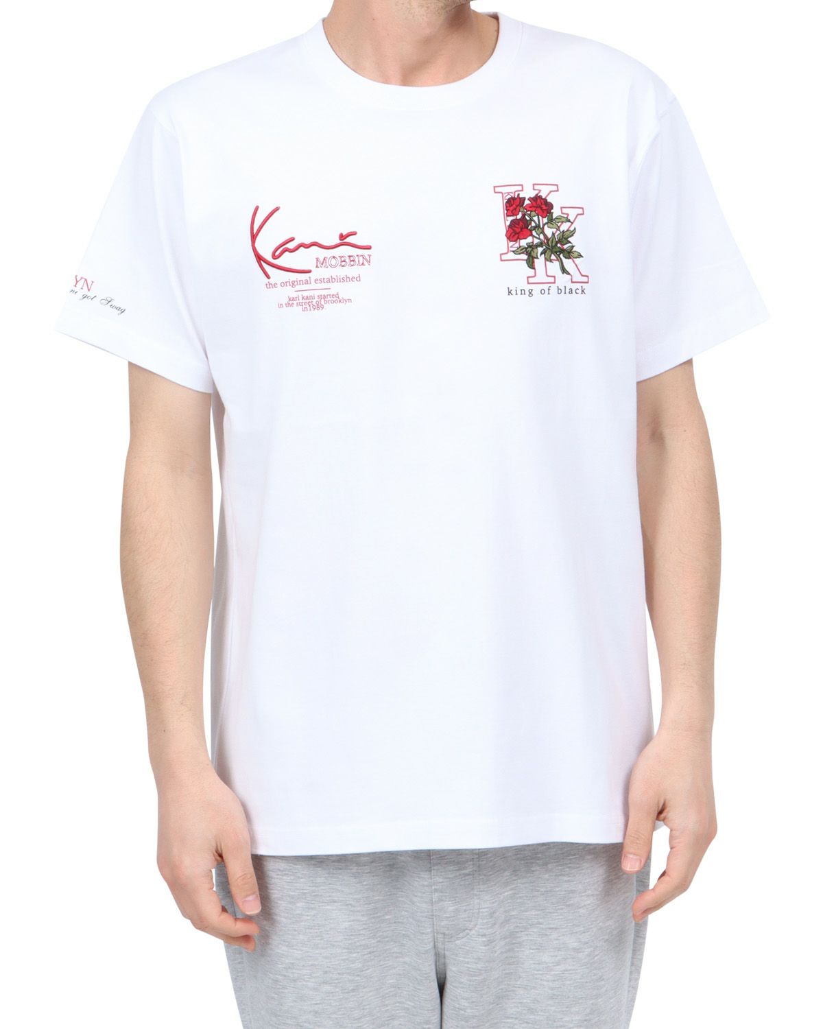 ホワイト：180cm67kg(Lサイズ着用)