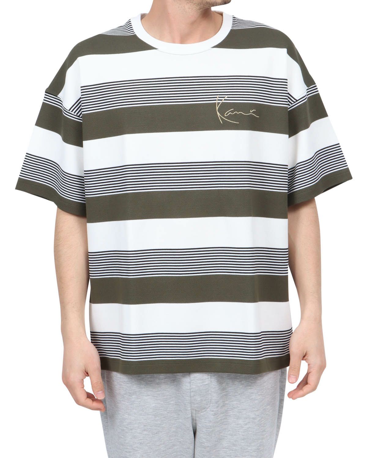 カーキ：180cm67kg(Lサイズ着用)