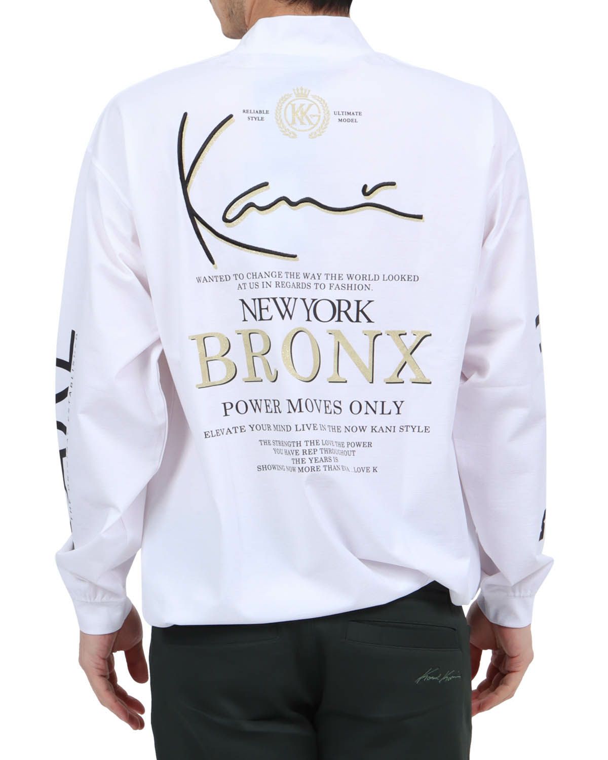 ホワイト：180cm67kg(Lサイズ着用)