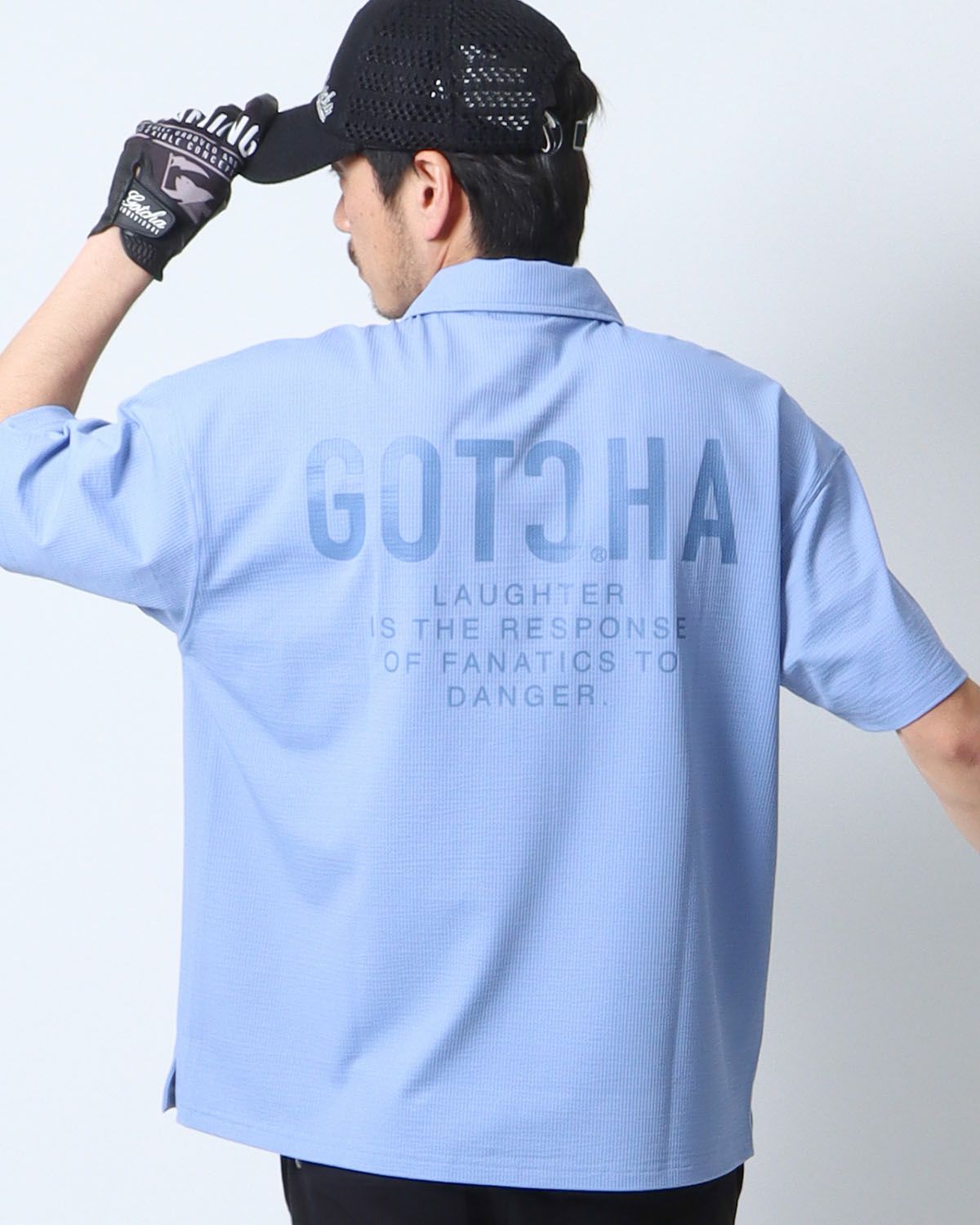 ブルー：180cm67kg(Lサイズ着用)