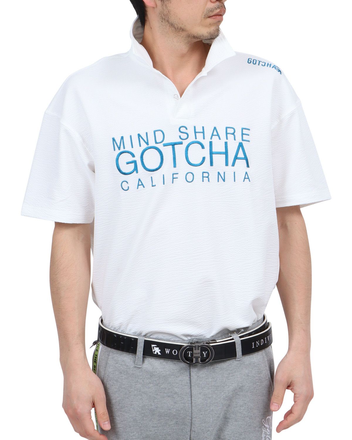 ホワイト：180cm67kg(Lサイズ着用)