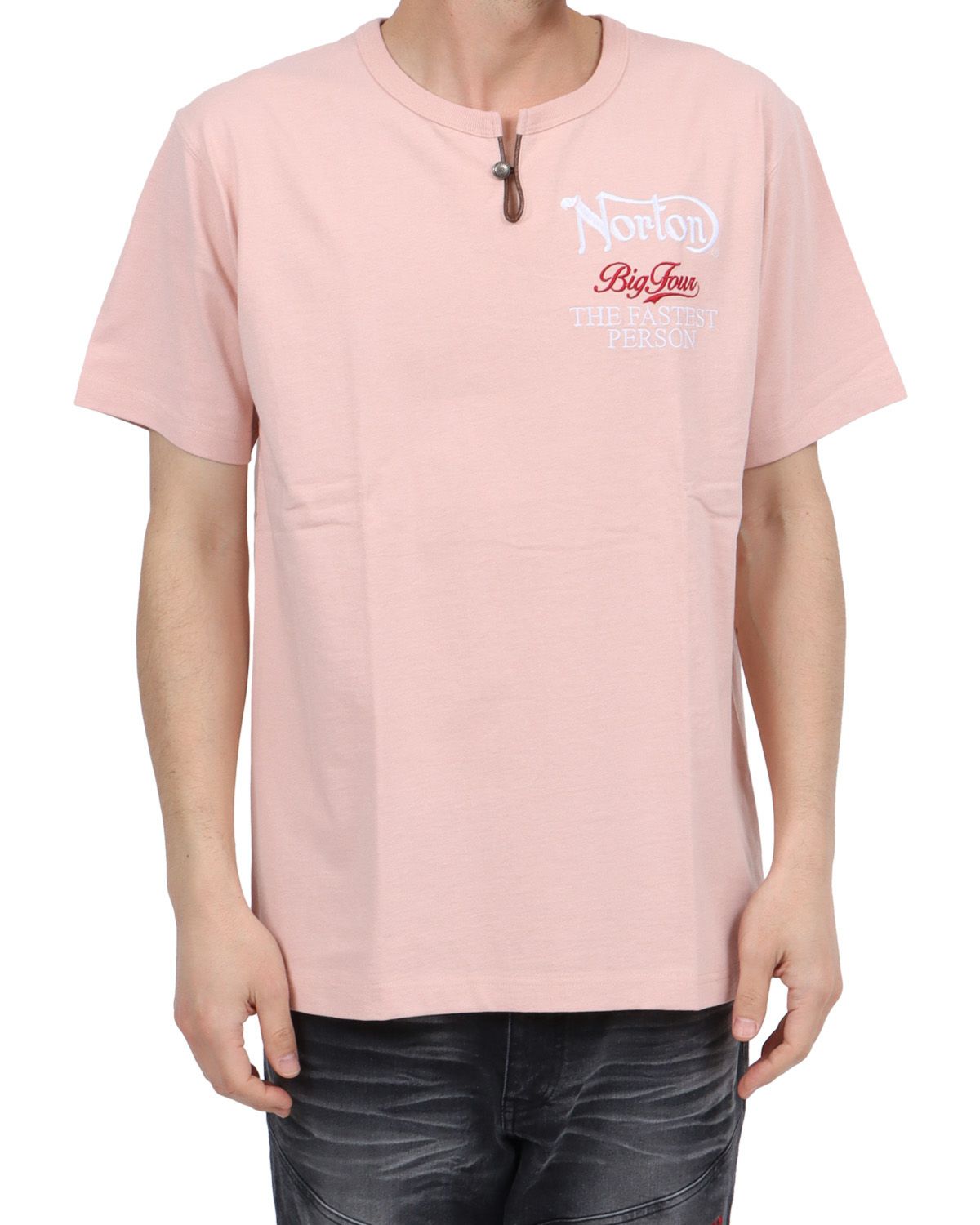 ピンクグレー：180cm67kg(Lサイズ着用)