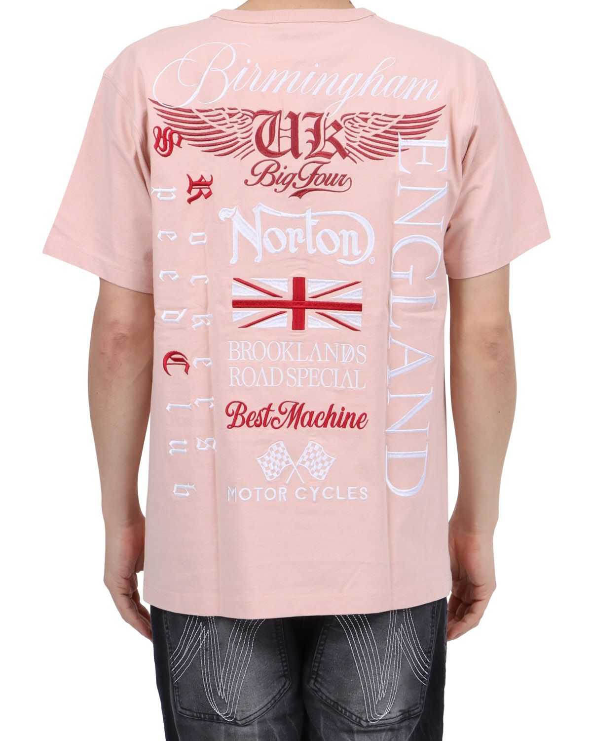 ピンクグレー：180cm67kg(Lサイズ着用)