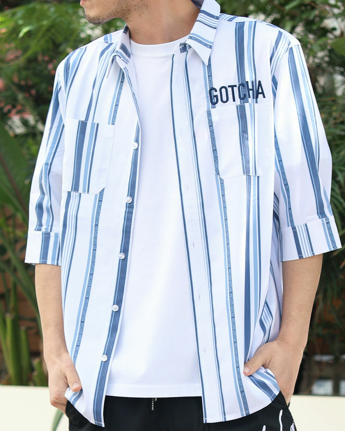 ホワイト：180cm67kg(Lサイズ着用)