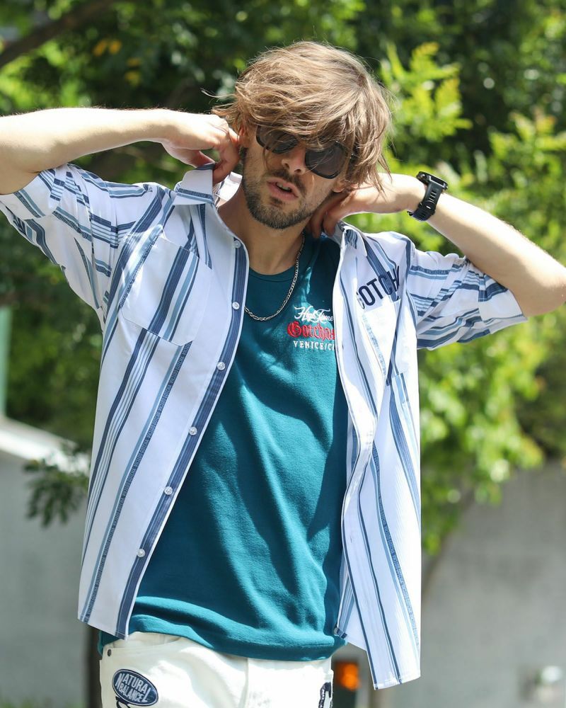 ホワイト:183cm70kg(Lサイズ着用)