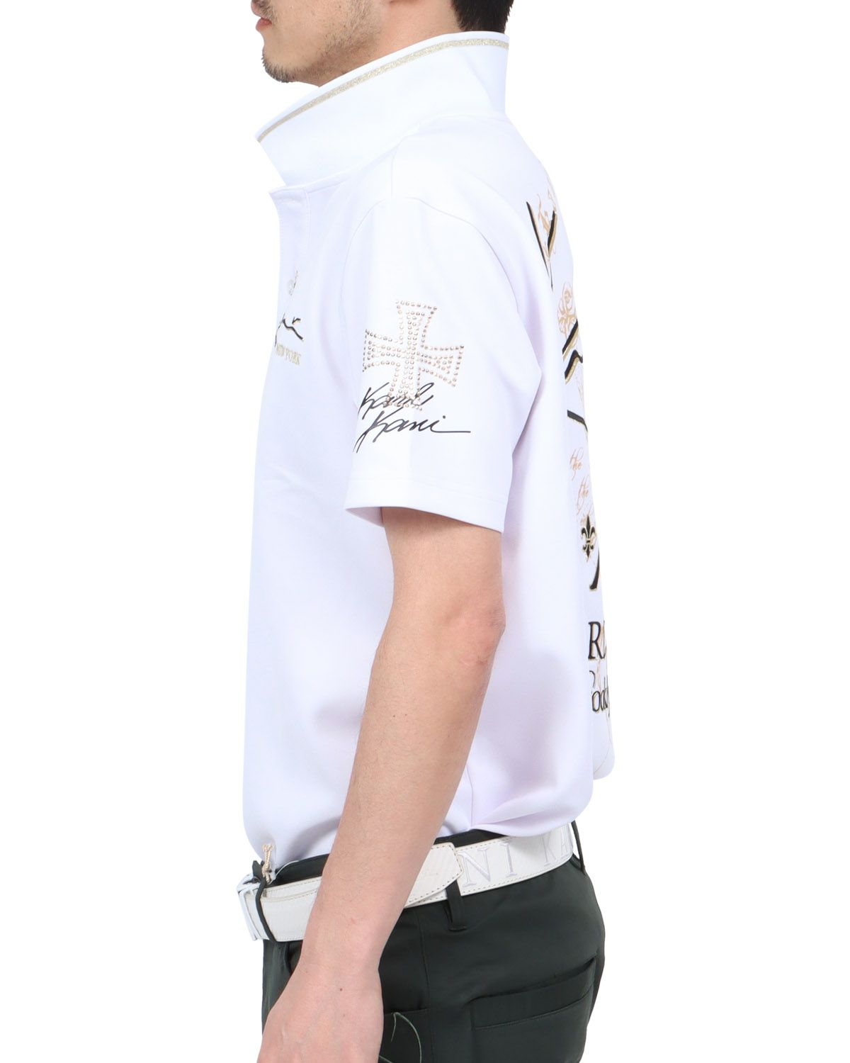 ホワイト：180cm67kg(Lサイズ着用)