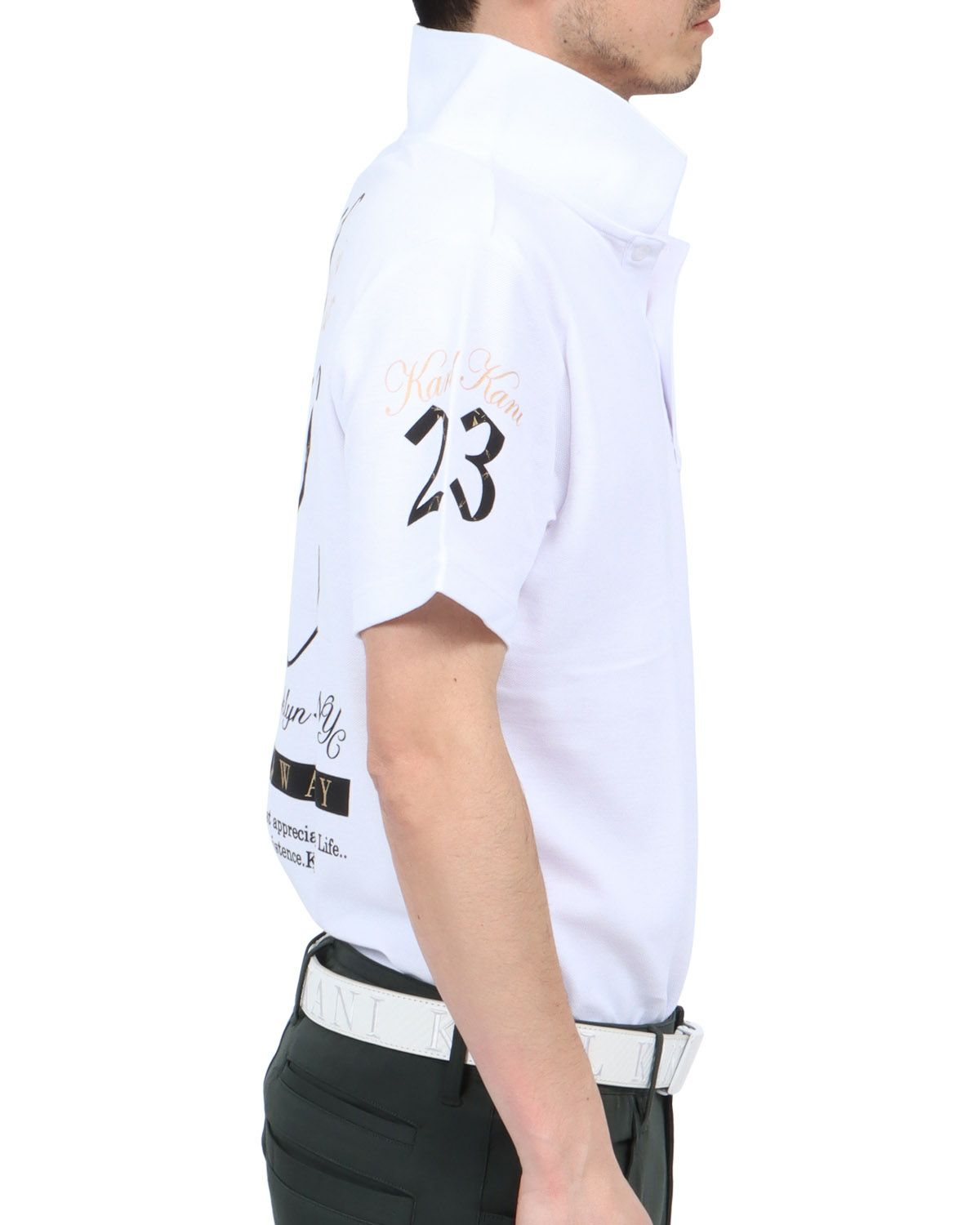 ホワイト：180cm67kg(Lサイズ着用)