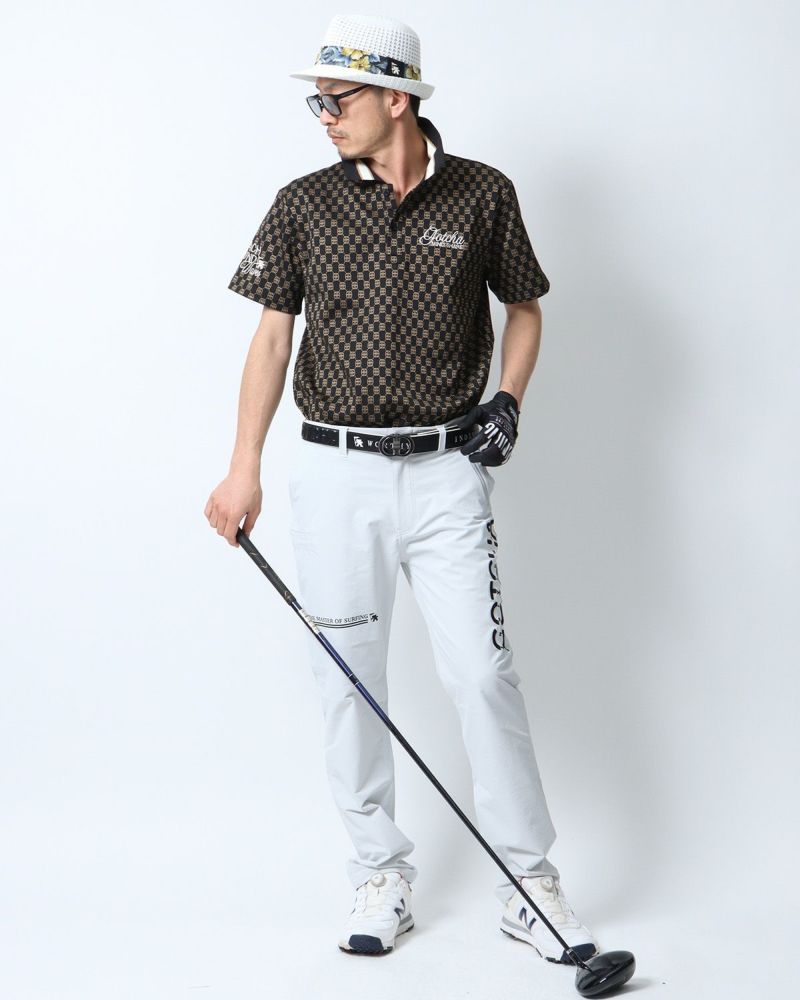 GOTCHA GOLF] モノグラム ジャカード ライン ポロシャツ | PEET