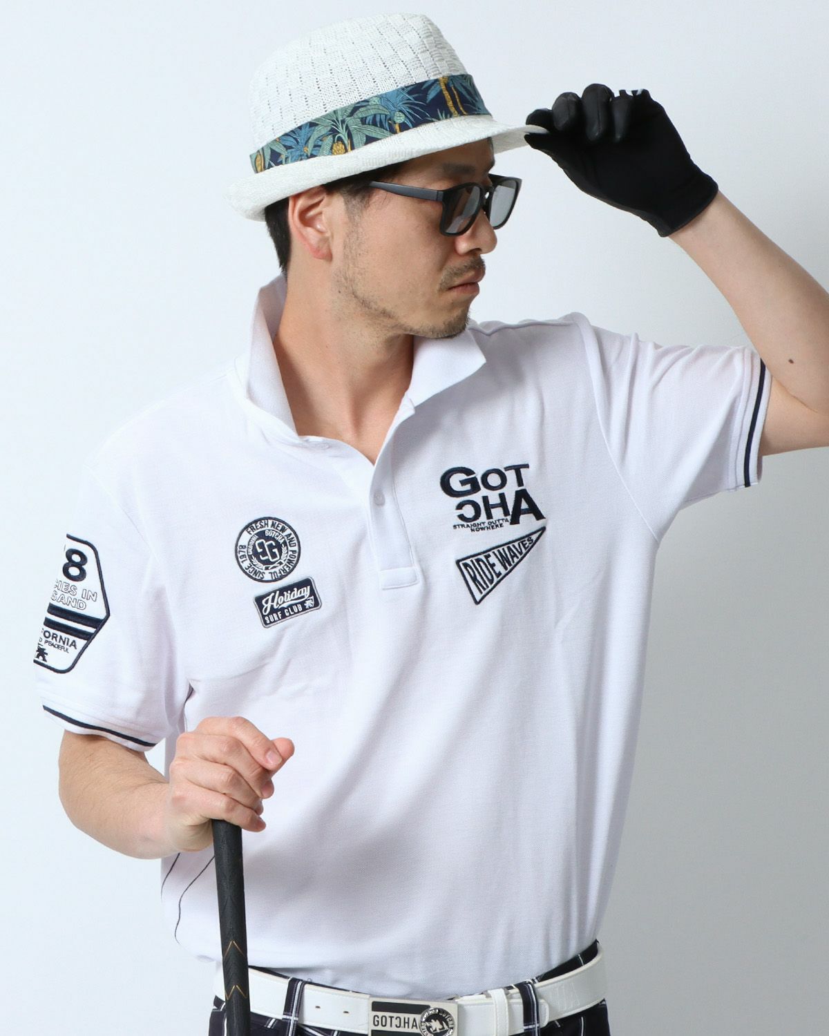 ホワイト：180cm67kg(Lサイズ着用)