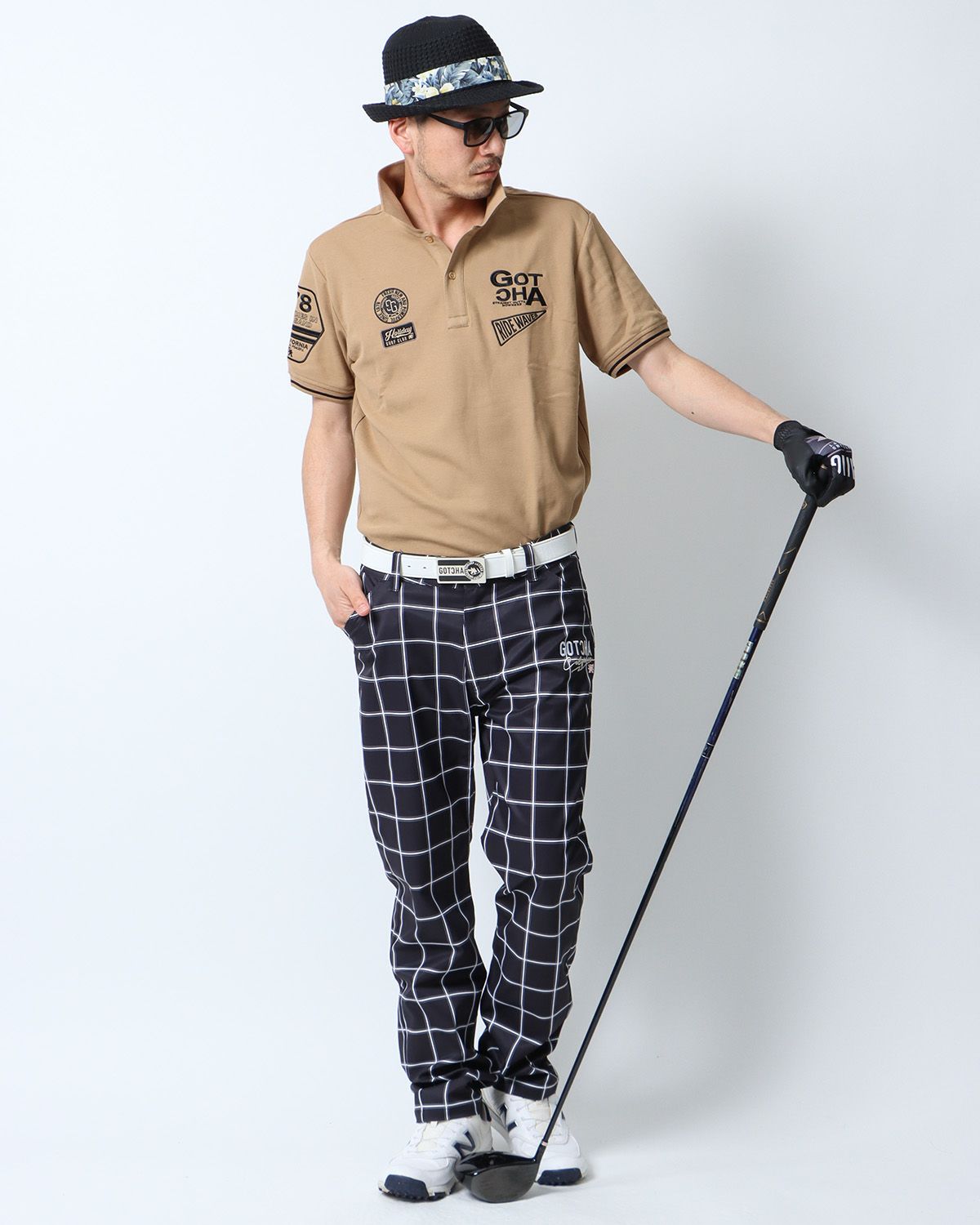 ベージュ：180cm67kg(Lサイズ着用)