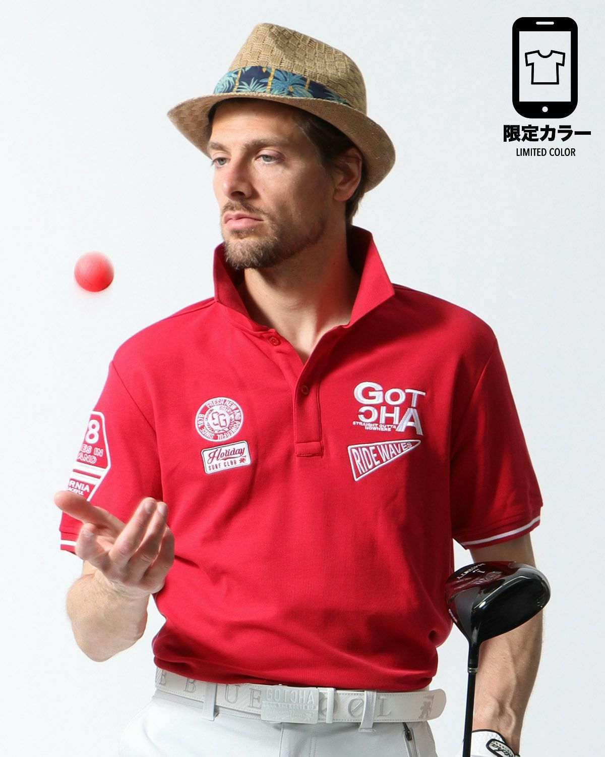 GOTCHA GOLF] 鹿の子 ワッペン ベーシック ポロシャツ | PEET ONLINE STORE
