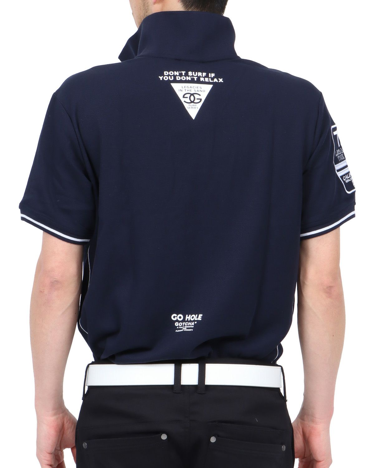 ネイビー：180cm67kg(Lサイズ着用)