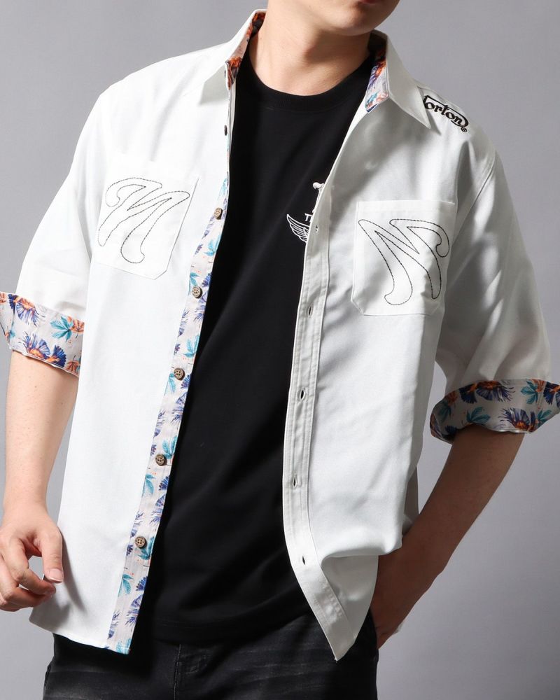 ホワイト：178cm/75kg(Lサイズ着用)