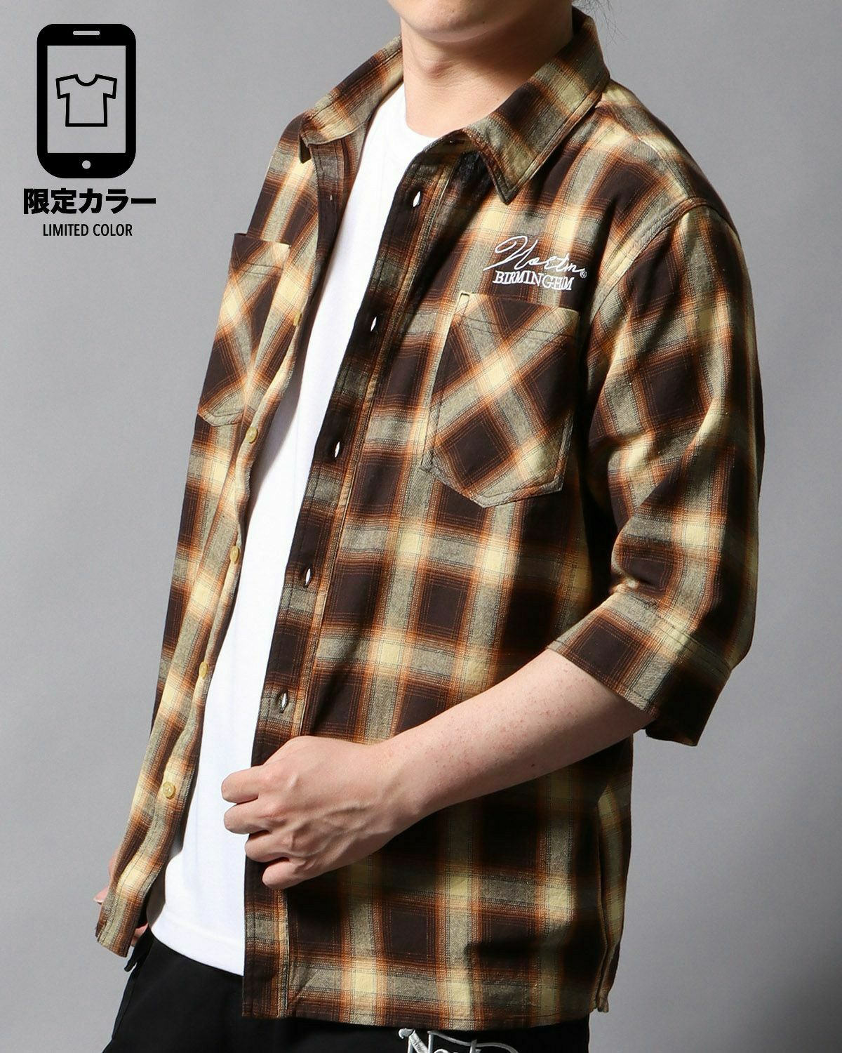 ブラウン：178cm/75kg(Lサイズ着用)