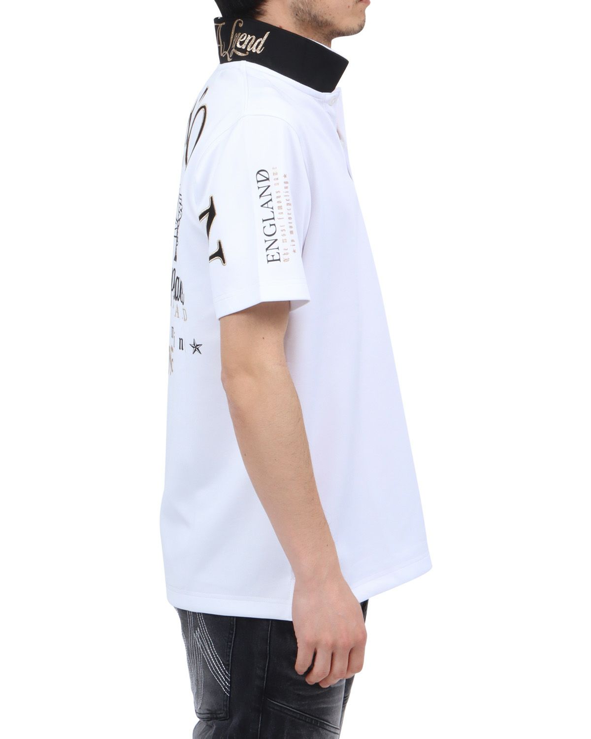 ホワイト：180cm67kg(Lサイズ着用)