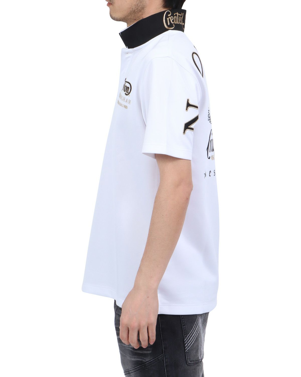 ホワイト：180cm67kg(Lサイズ着用)