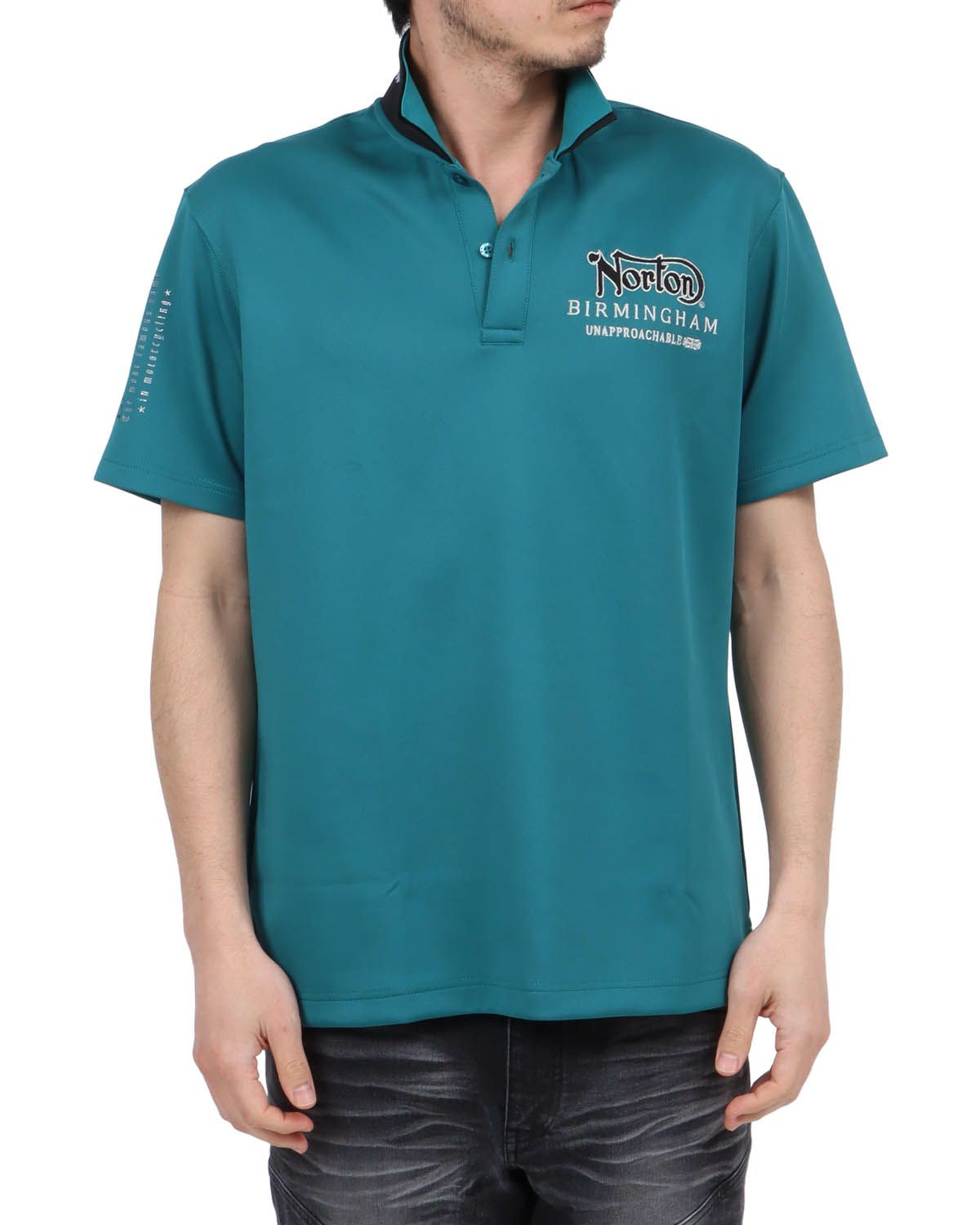 エメラルドグリーン：180cm67kg(Lサイズ着用)