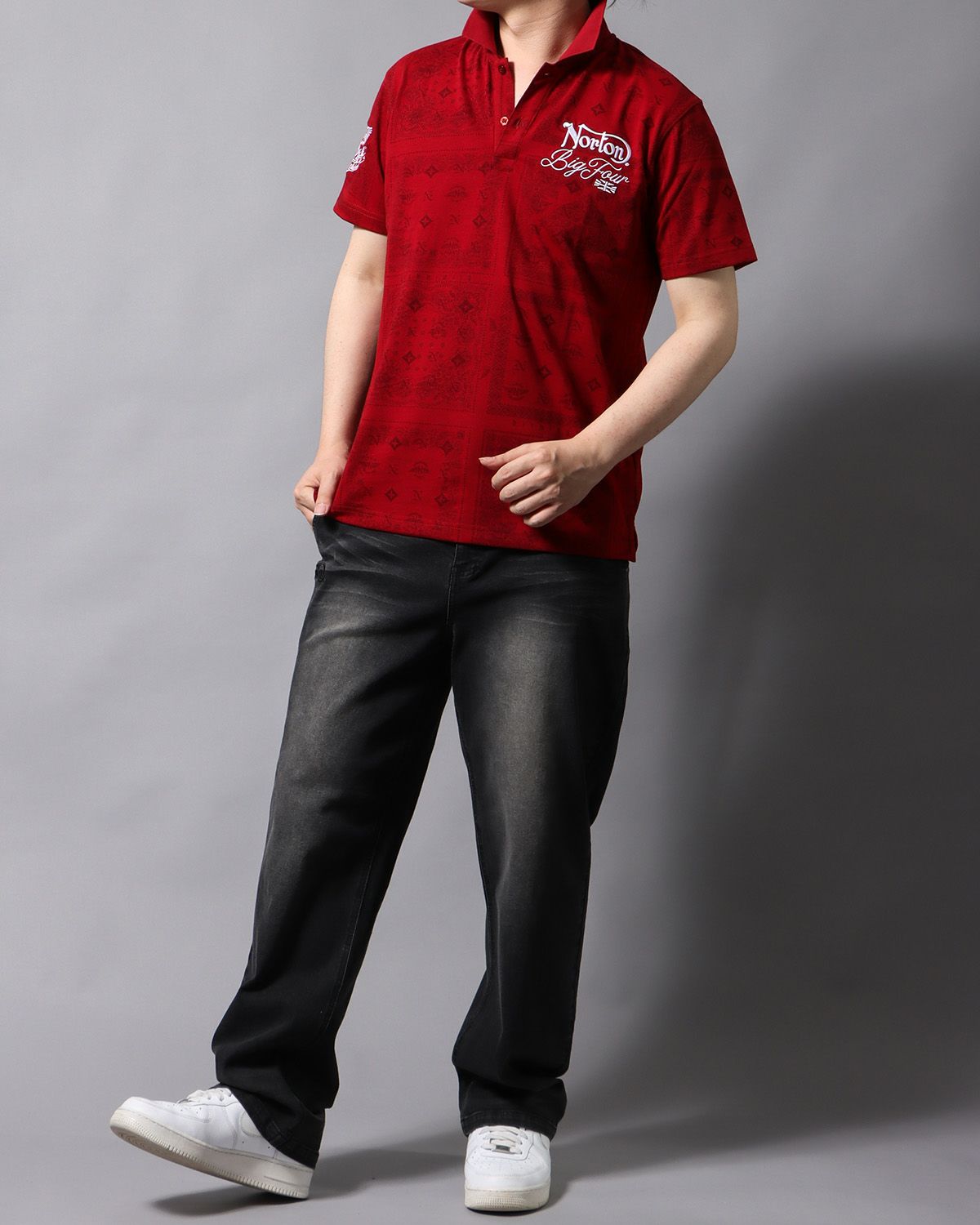 ダークレッド：178cm/75kg(Lサイズ着用)