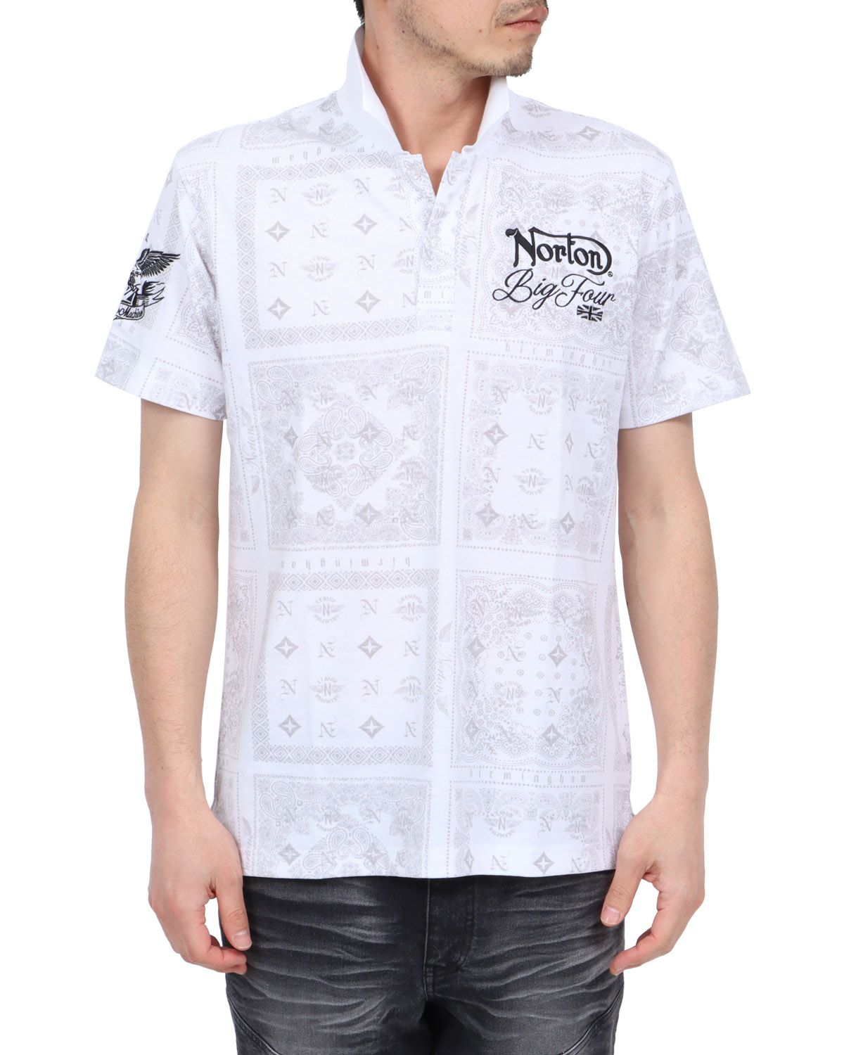 ホワイト：180cm67kg(Lサイズ着用)