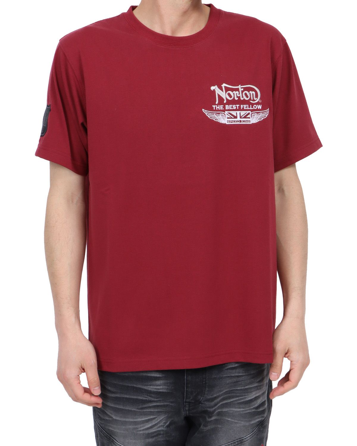 ダークレッド：180cm67kg(Lサイズ着用)