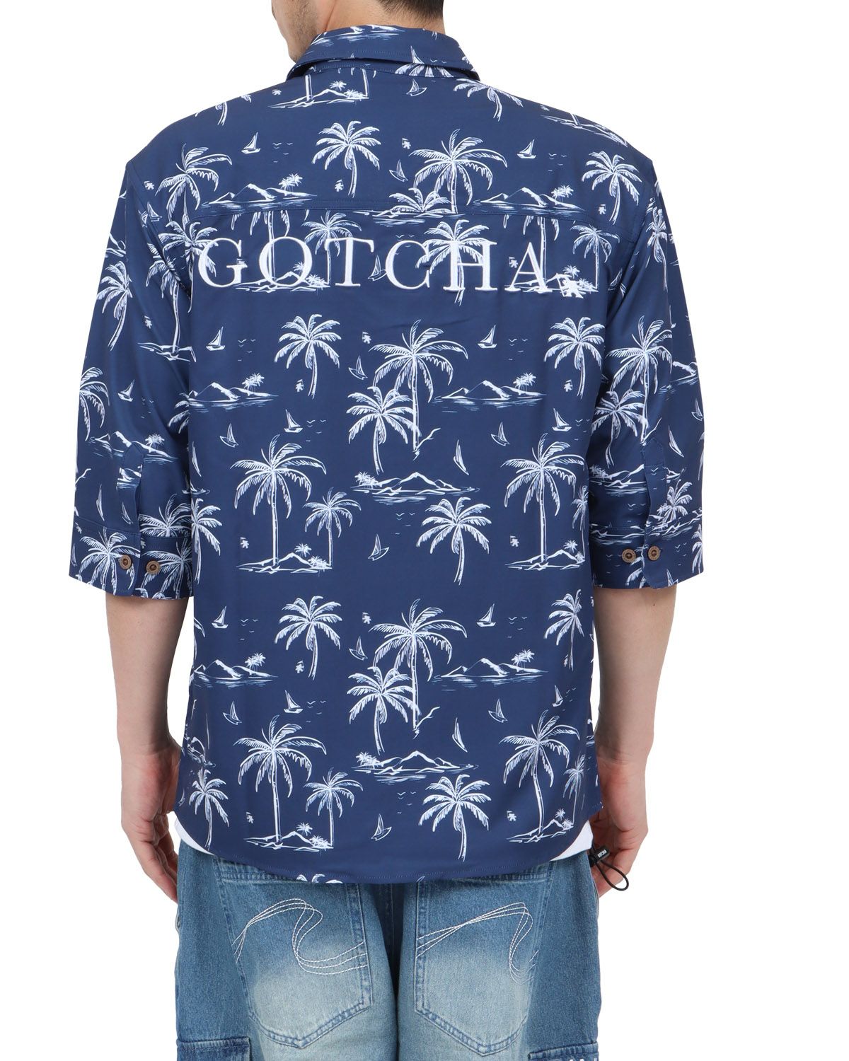 ネイビー：180cm67kg(Lサイズ着用)