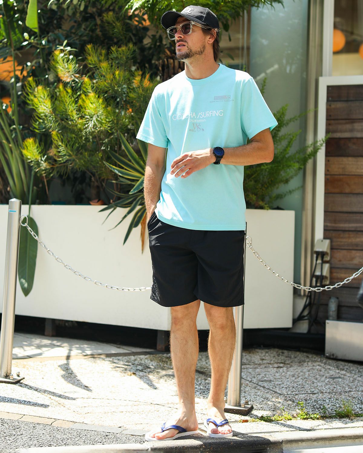 ミントグリーン：183cm/70kg(Lサイズ着用)