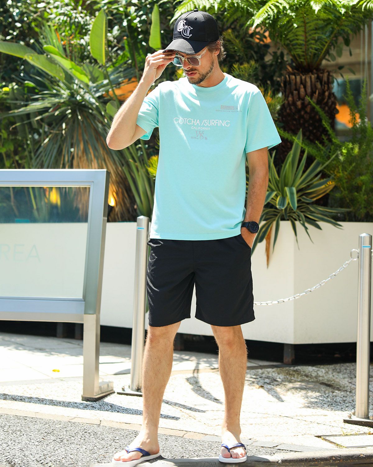 ミントグリーン：183cm/70kg(Lサイズ着用)