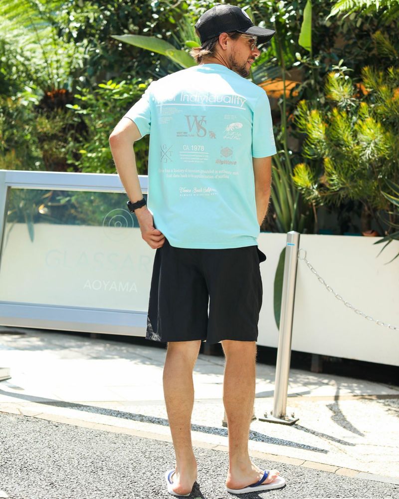 ミントグリーン：183cm/70kg(Lサイズ着用)