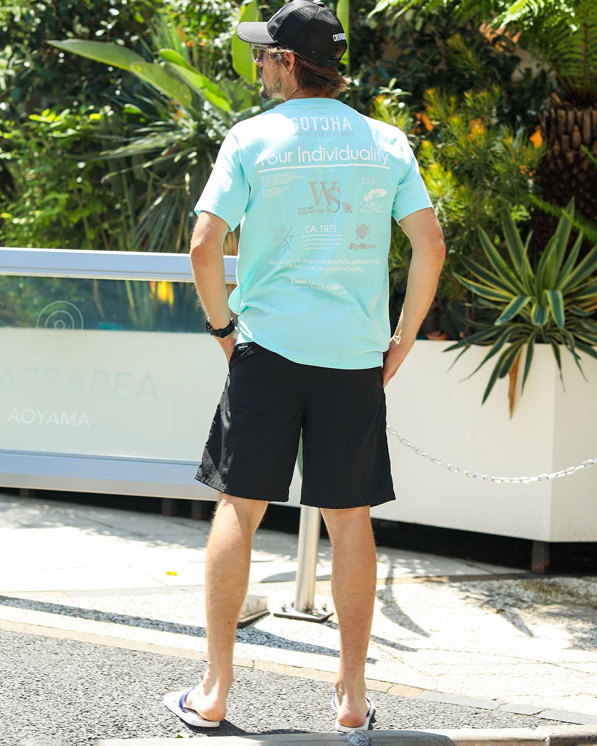 ミントグリーン：183cm/70kg(Lサイズ着用)