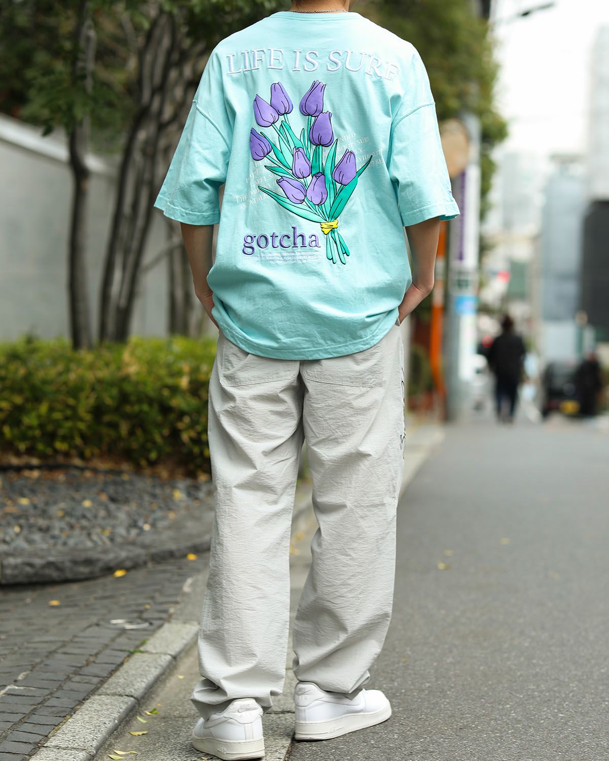 ミントグリーン：168cm55kg(Lサイズ着用)