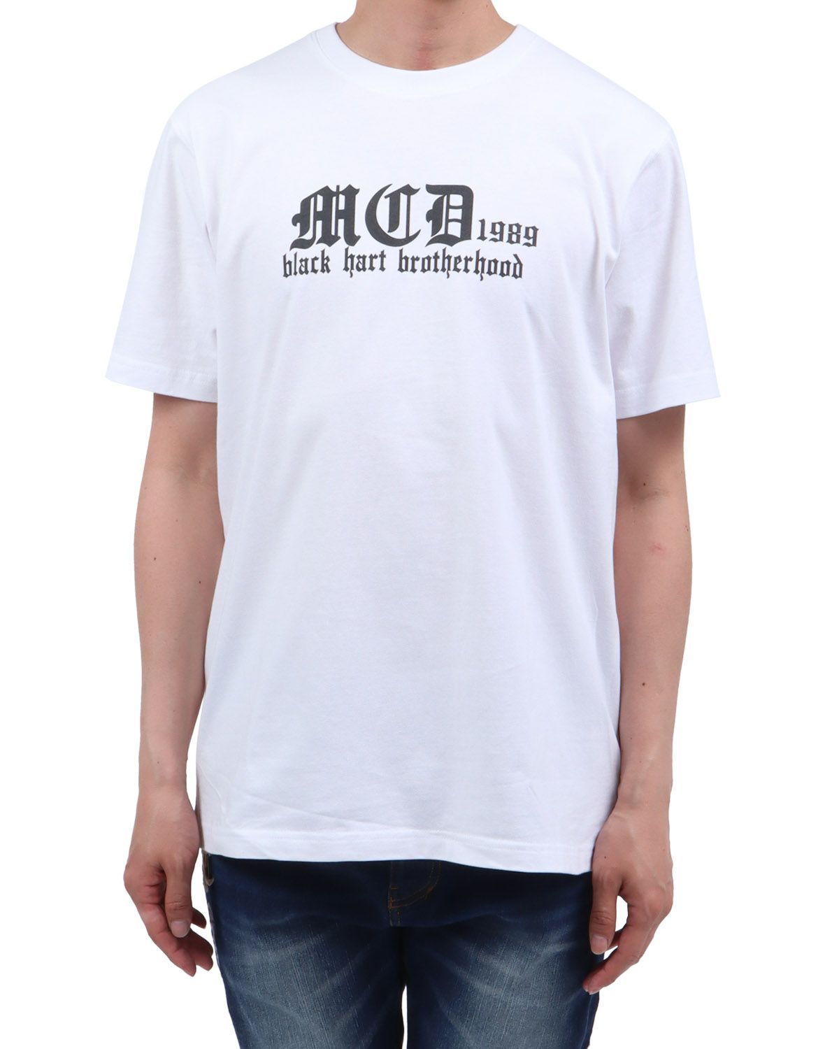 ホワイト：174cm62kg(Lサイズ着用)