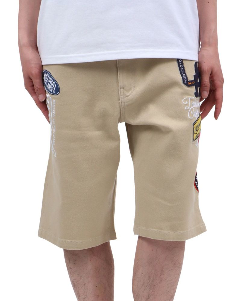 ベージュ：174cm62kg(Lサイズ着用)